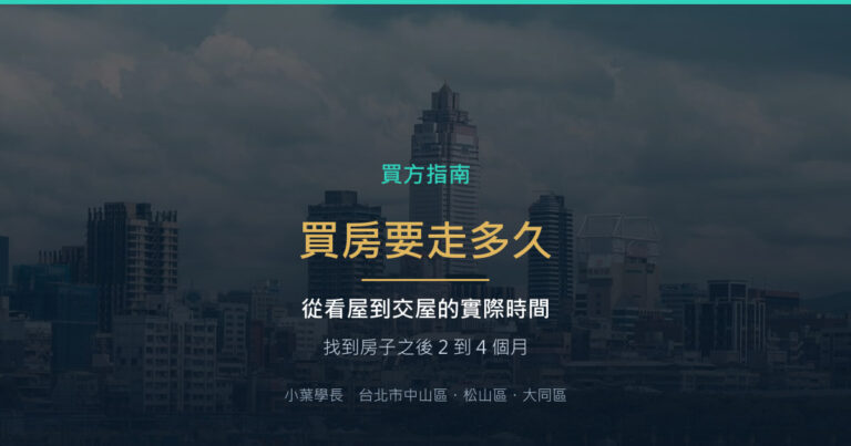 買房流程要走多久?從看屋到交屋的實際時間