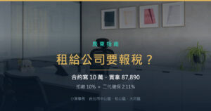 現代辦公空間的辦公桌與座椅——房子租給公司要扣繳所得稅 10% 與二代健保 2.11%